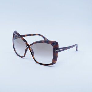 New Tom Ford FT0943 53F Jasmin Sunglasses Havana Butterfly Frame, Brown Lenses